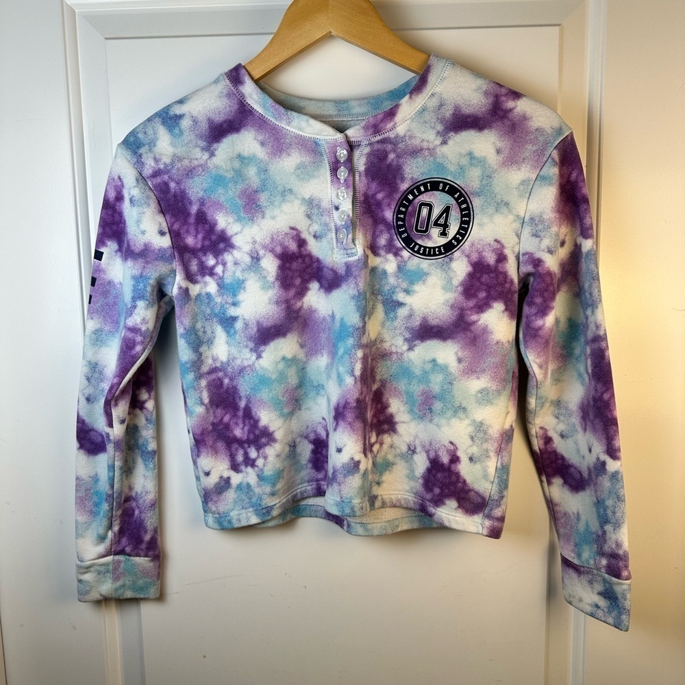 Justice Purple and Blue Tie-Dye Sweatshirt - Picture 5 of 9